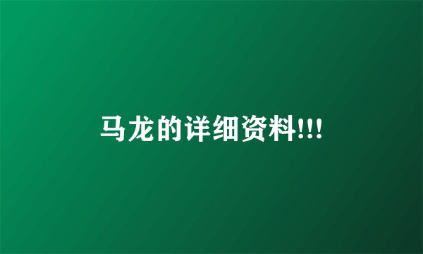 马龙的详细资料!!!