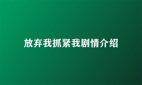 放弃我抓紧我剧情介绍