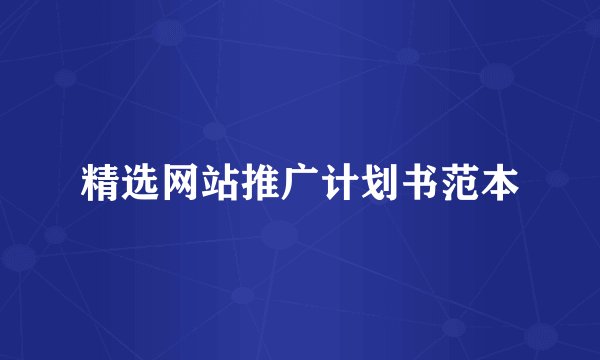 精选网站推广计划书范本