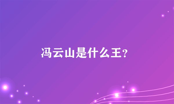 冯云山是什么王？