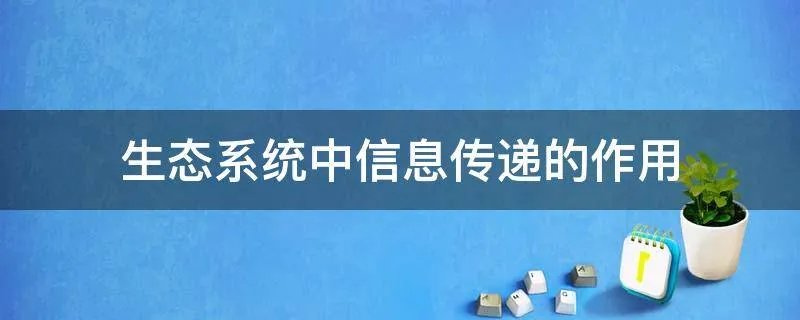 生态系统中信息传递的作用
