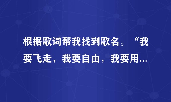 根据歌词帮我找到歌名。“我要飞走，我要自由，我要用最温柔的刑囚，让你一无所有，”......不记得了..