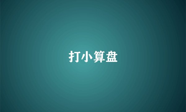 打小算盘
