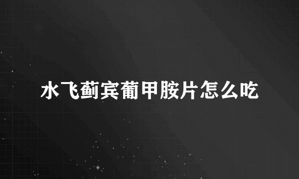 水飞蓟宾葡甲胺片怎么吃