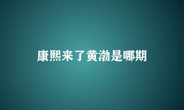 康熙来了黄渤是哪期