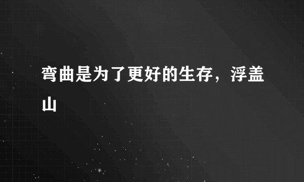 弯曲是为了更好的生存，浮盖山
