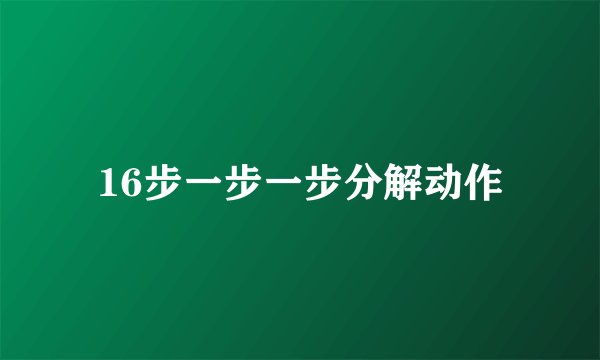 16步一步一步分解动作