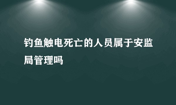 钓鱼触电死亡的人员属于安监局管理吗