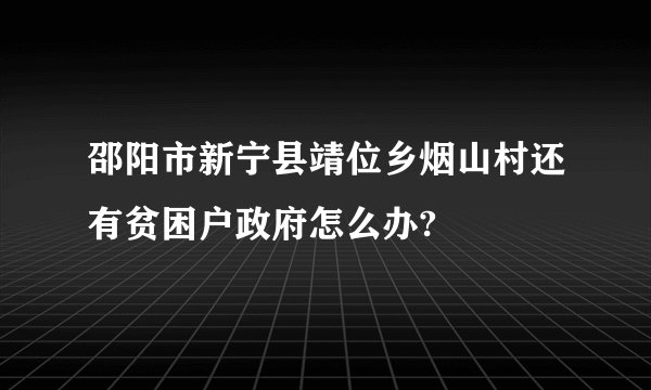 邵阳市新宁县靖位乡烟山村还有贫困户政府怎么办?
