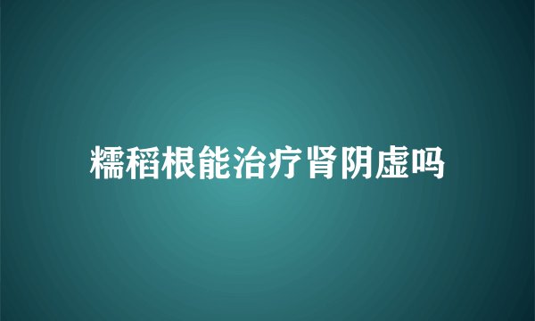糯稻根能治疗肾阴虚吗