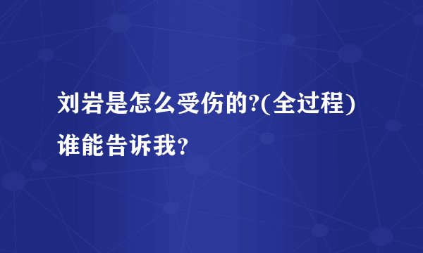 刘岩是怎么受伤的?(全过程)谁能告诉我？