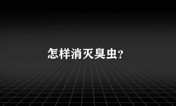 怎样消灭臭虫？