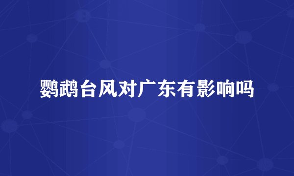 鹦鹉台风对广东有影响吗