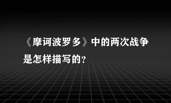 《摩诃波罗多》中的两次战争是怎样描写的？