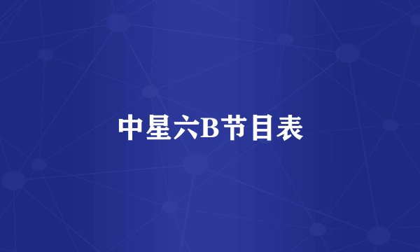 中星六B节目表