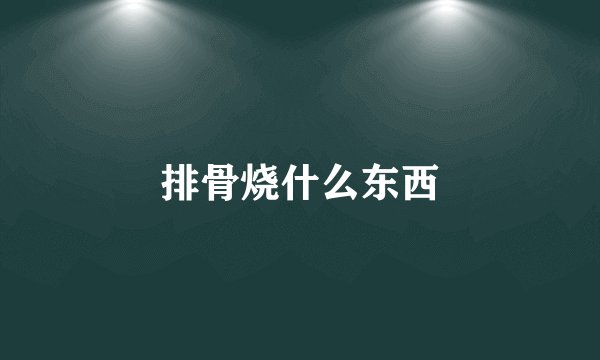 排骨烧什么东西