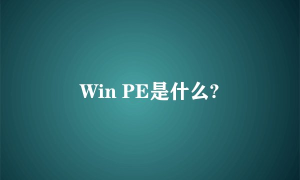 Win PE是什么?