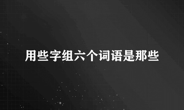 用些字组六个词语是那些