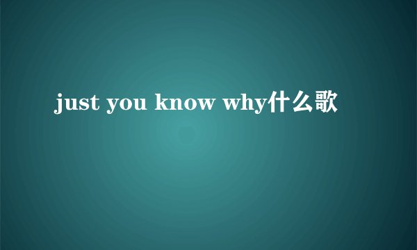 just you know why什么歌