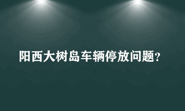 阳西大树岛车辆停放问题？