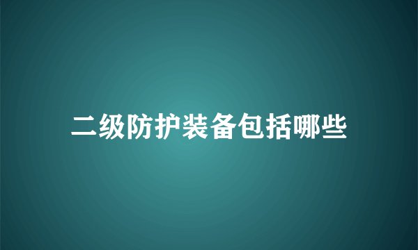 二级防护装备包括哪些