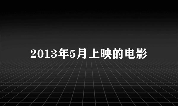 2013年5月上映的电影