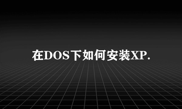 在DOS下如何安装XP.
