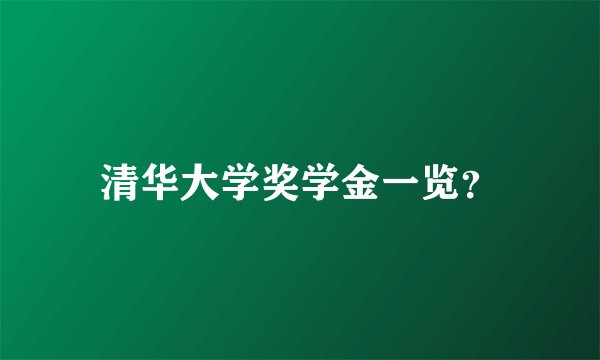 清华大学奖学金一览？