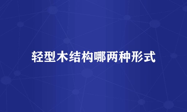 轻型木结构哪两种形式