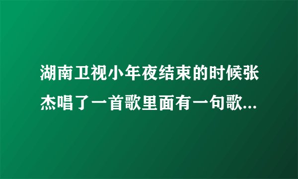 湖南卫视小年夜结束的时候张杰唱了一首歌里面有一句歌词叫快乐到家。那首歌的名字叫什么?