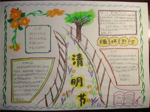 2020清明祭英烈手抄报图片大全_学生致敬英雄手抄报精选