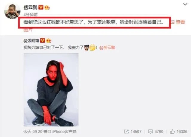 岳云鹏在《极限挑战》节目中失言说张钧甯不红,对此你的看法是什么?