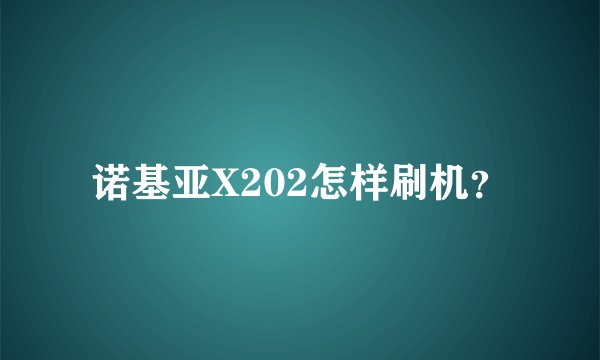 诺基亚X202怎样刷机？