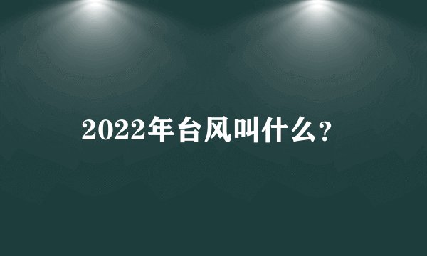 2022年台风叫什么？