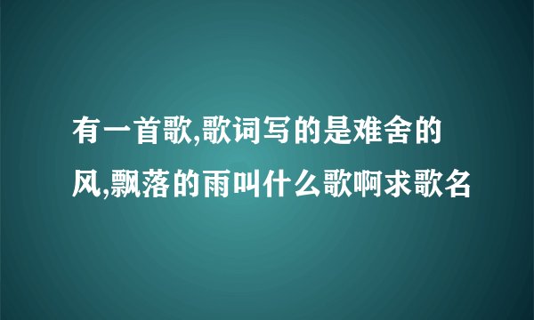 有一首歌,歌词写的是难舍的风,飘落的雨叫什么歌啊求歌名