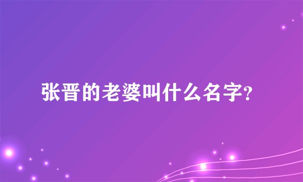 张晋的老婆叫什么名字？