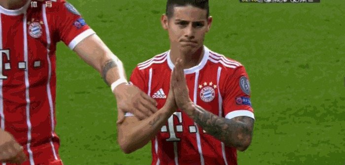 皇马和拜仁欧冠次回合比赛中，怎么解读J罗进球后的动作？