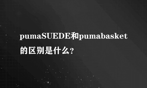 pumaSUEDE和pumabasket的区别是什么？