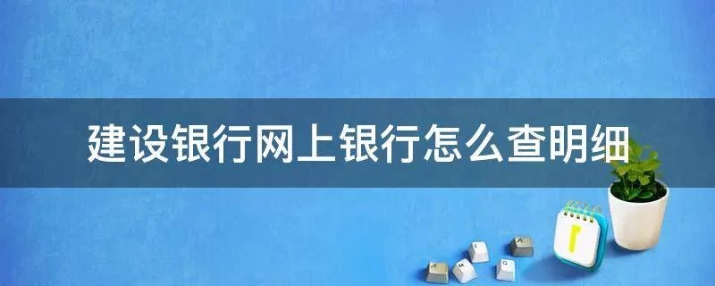 建设银行网上银行怎么查明细