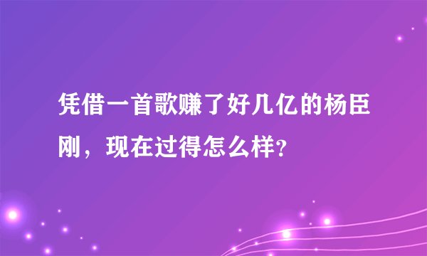 凭借一首歌赚了好几亿的杨臣刚，现在过得怎么样？