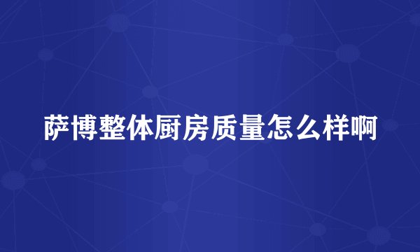 萨博整体厨房质量怎么样啊