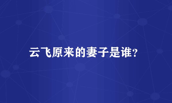 云飞原来的妻子是谁？