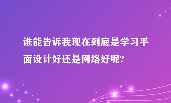 谁能告诉我现在到底是学习平面设计好还是网络好呢?