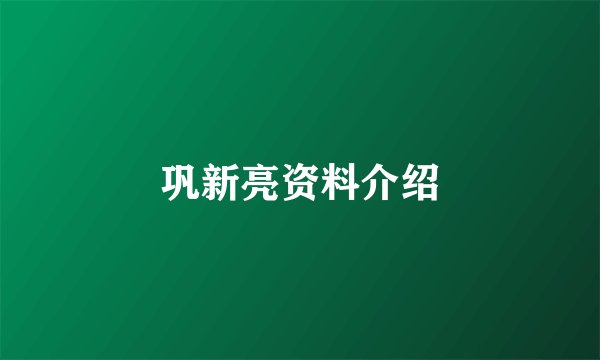 巩新亮资料介绍