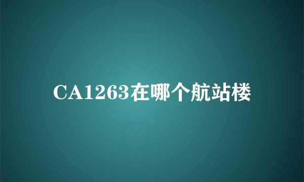 CA1263在哪个航站楼