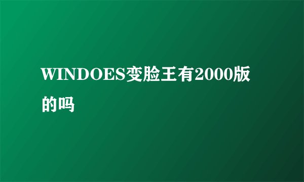 WINDOES变脸王有2000版的吗