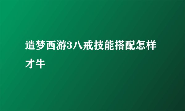 造梦西游3八戒技能搭配怎样才牛