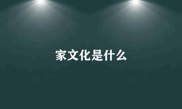 家文化是什么