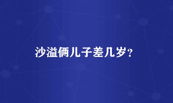 沙溢俩儿子差几岁？