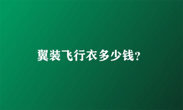 翼装飞行衣多少钱？